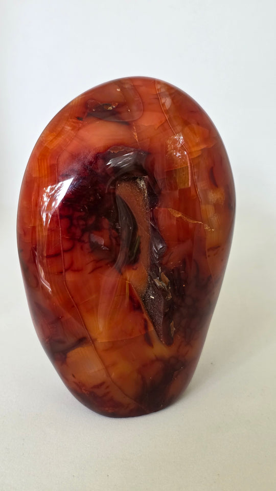Carnelian Agate Freeform with Druzy – 539g | 4.25"