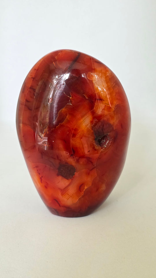 Carnelian Agate Freeform with Druzy – 539g | 4.25"