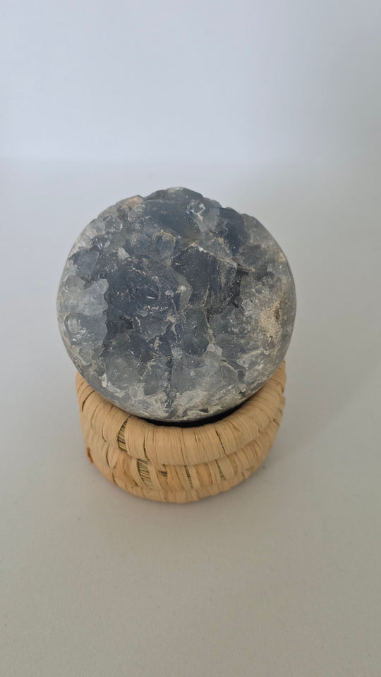 Celestite Crystal Sphere – 539g | 4.25" Display Specimen