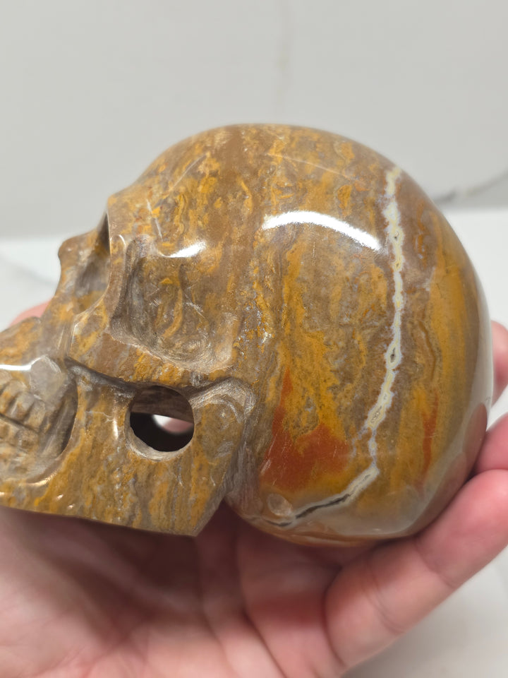 Ocean Jasper Skull Carving - 908g / 2lb