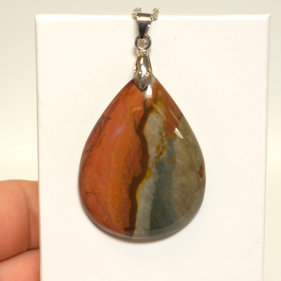 Polychrome Jasper Teardrop Necklace