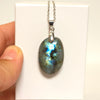 Blue Flash Labradorite Oval Necklace