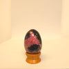 Rhodonite Egg with Wooden Stand | 0.43 lb