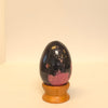 Rhodonite Egg with Wooden Stand | 0.43 lb