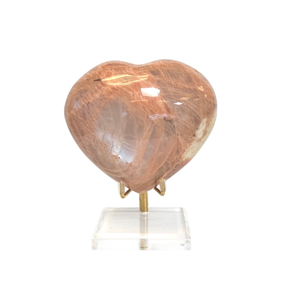 Peach Moonstone Heart | 1.24 lb
