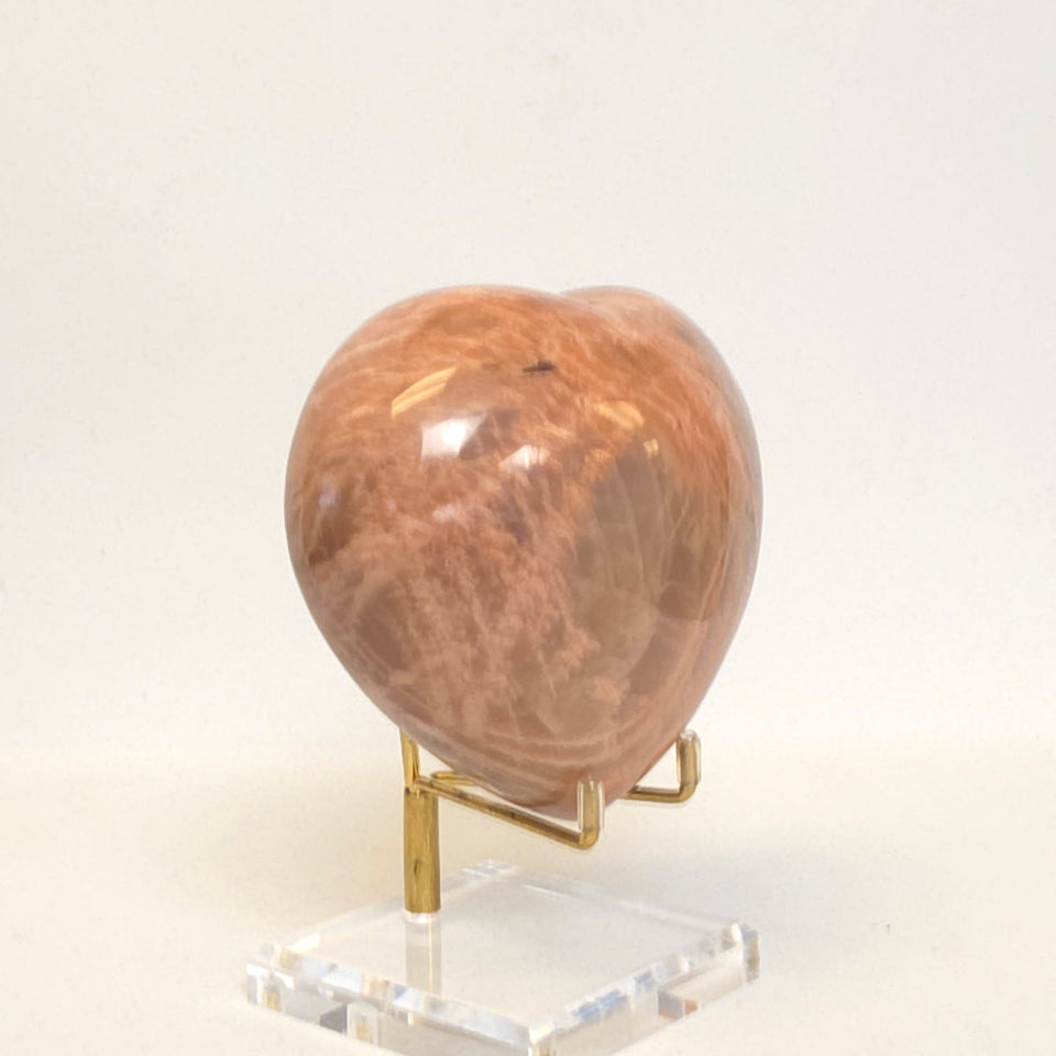 Peach Moonstone Heart | 1.24 lb