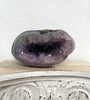 Raw Amtheyst Geode with Blue Ribbon Agate
