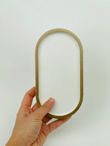 White and Gold Oval