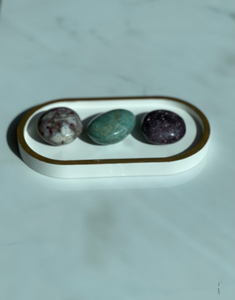 White and Gold Oval
