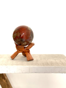 Petrified Wood Sphere - Fire Red